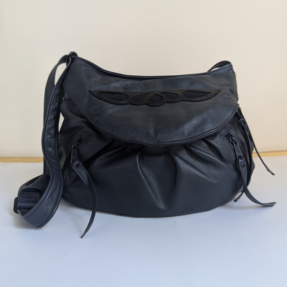 ACE Leather Goods Made in USA Hobo/Crossbody – Navy Leather - Picture 1 of 16